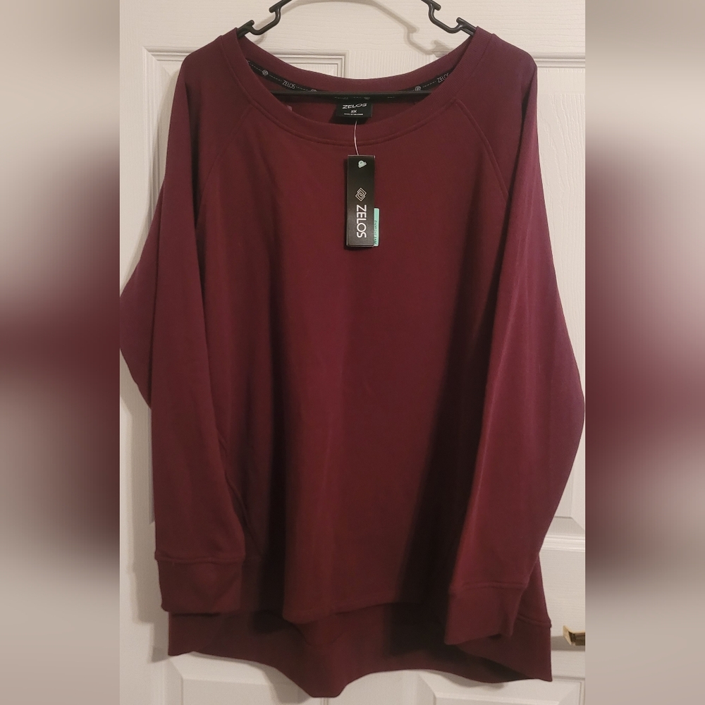 ZELOS Women's Maroon Long Sleeve
